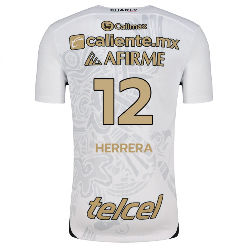 Niño Fútbol Camiseta Melissa Herrera #12 Blanco Negro 2ª Equipación 2024/25 México