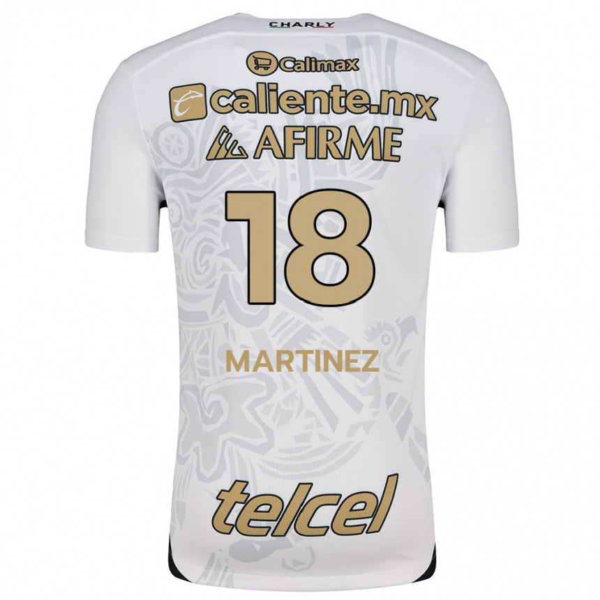 Niño Fútbol Camiseta Natividad Martínez #18 Blanco Negro 2ª Equipación 2024/25 México