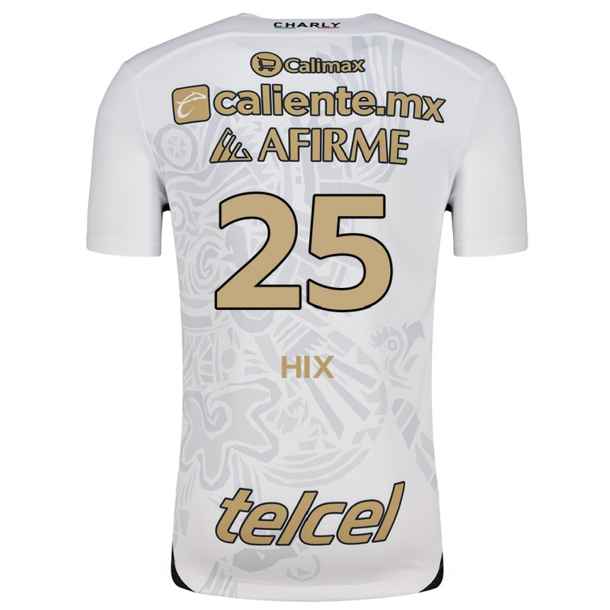 Niño Fútbol Camiseta Angelina Hix #25 Blanco Negro 2ª Equipación 2024/25 México