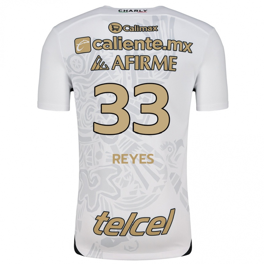 Niño Fútbol Camiseta Jazmín Reyes #33 Blanco Negro 2ª Equipación 2024/25 México