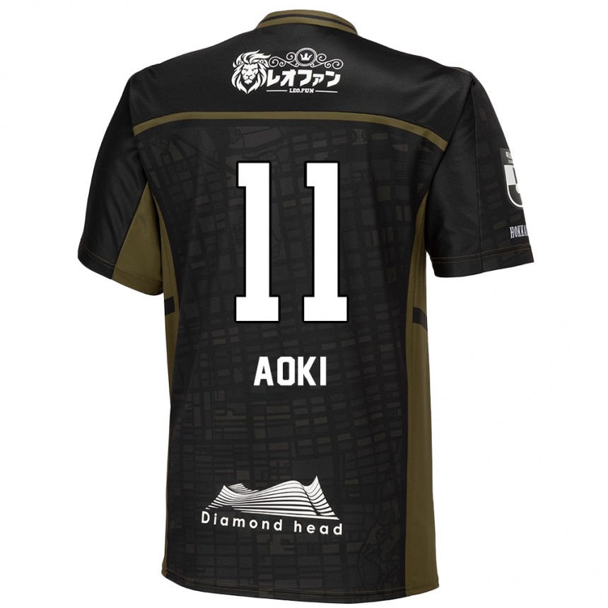 Niño Fútbol Camiseta Ryota Aoki #11 Verde Negro 2ª Equipación 2024/25 México