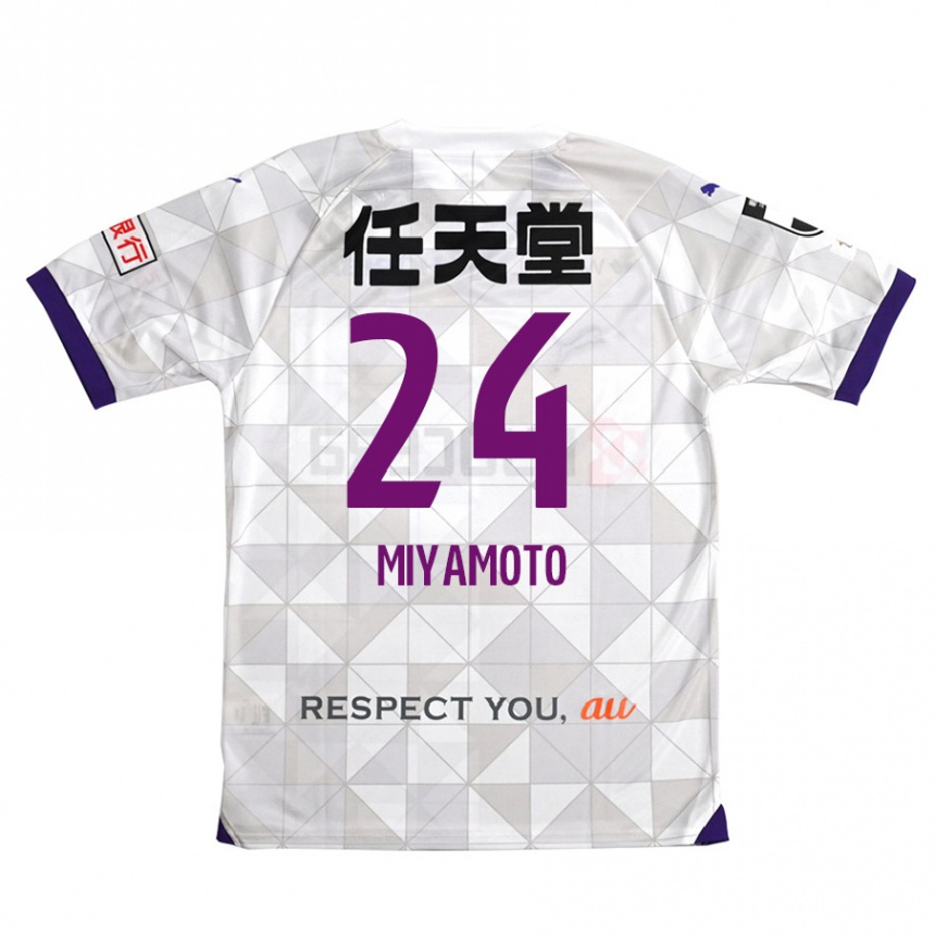 Niño Fútbol Camiseta Yuta Miyamoto #24 Blanco Morado 2ª Equipación 2024/25 México