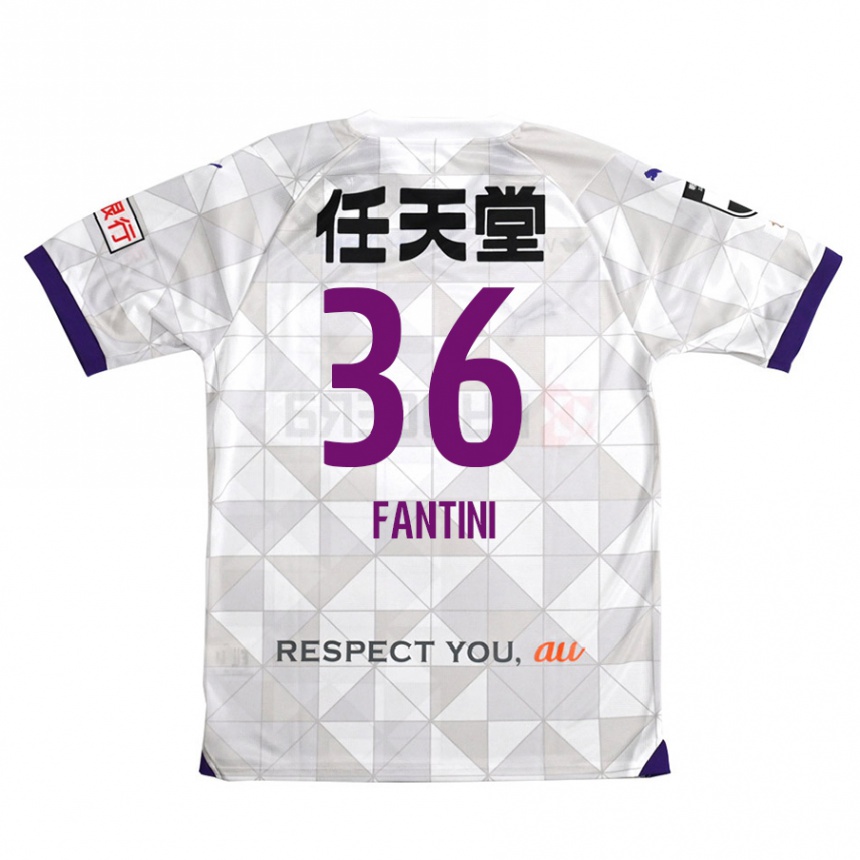 Niño Fútbol Camiseta Akira Fantini #36 Blanco Morado 2ª Equipación 2024/25 México