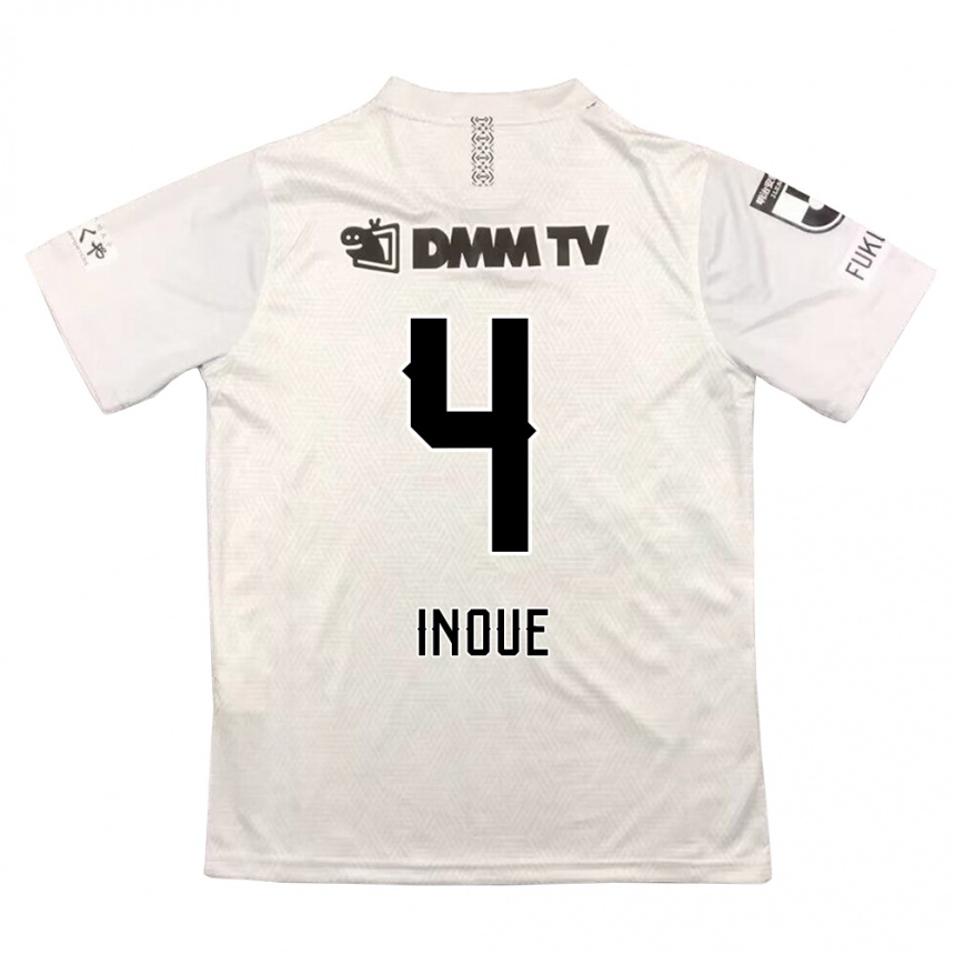 Niño Fútbol Camiseta Seiya Inoue #4 Gris Negro 2ª Equipación 2024/25 México