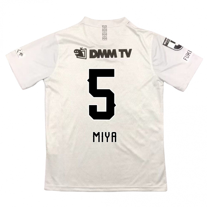 Niño Fútbol Camiseta Daiki Miya #5 Gris Negro 2ª Equipación 2024/25 México