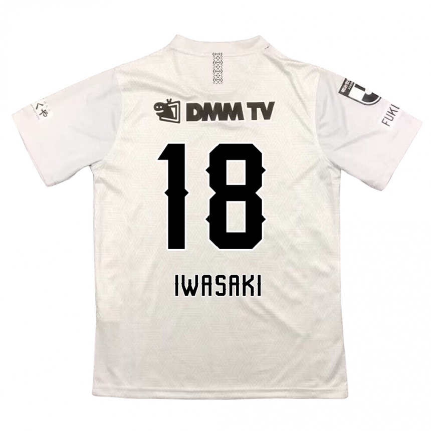 Niño Fútbol Camiseta Yuto Iwasaki #18 Gris Negro 2ª Equipación 2024/25 México