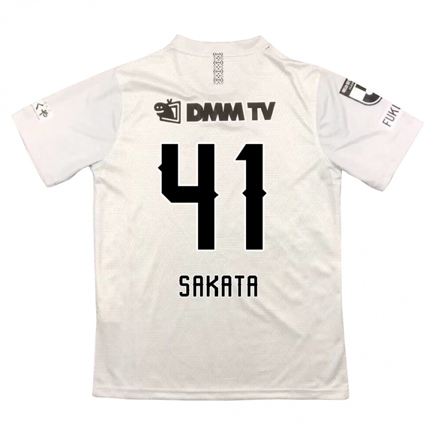 Niño Fútbol Camiseta Daiki Sakata #41 Gris Negro 2ª Equipación 2024/25 México