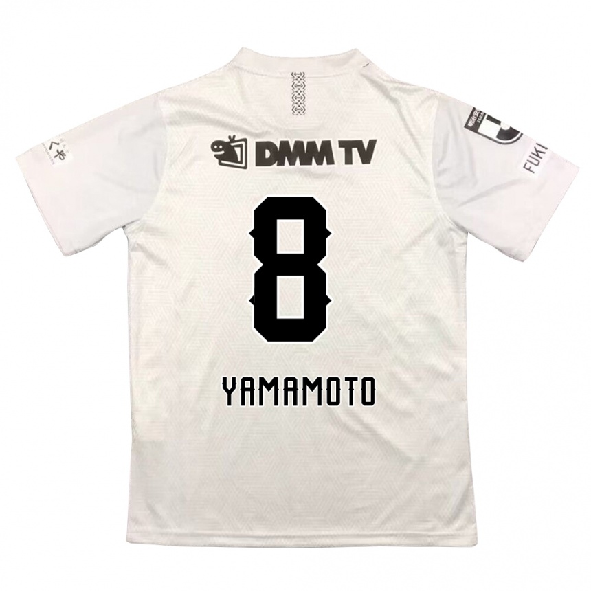 Niño Fútbol Camiseta Shunsuke Yamamoto #8 Gris Negro 2ª Equipación 2024/25 México