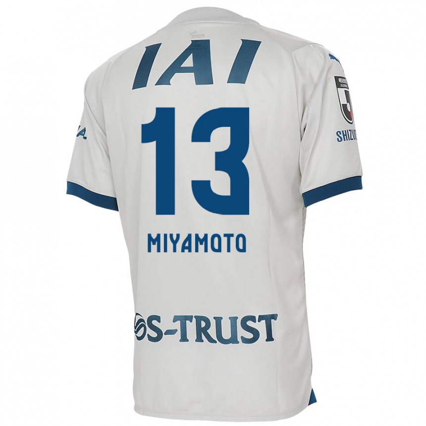 Niño Fútbol Camiseta Kota Miyamoto #13 Blanco Azul 2ª Equipación 2024/25 México