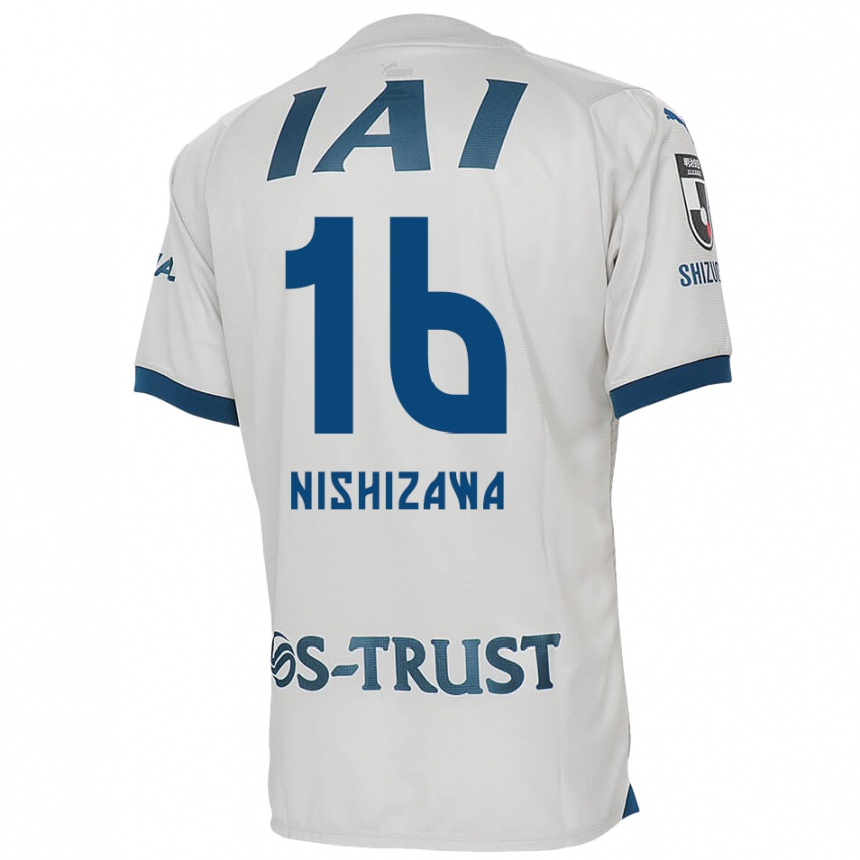 Niño Fútbol Camiseta Kenta Nishizawa #16 Blanco Azul 2ª Equipación 2024/25 México