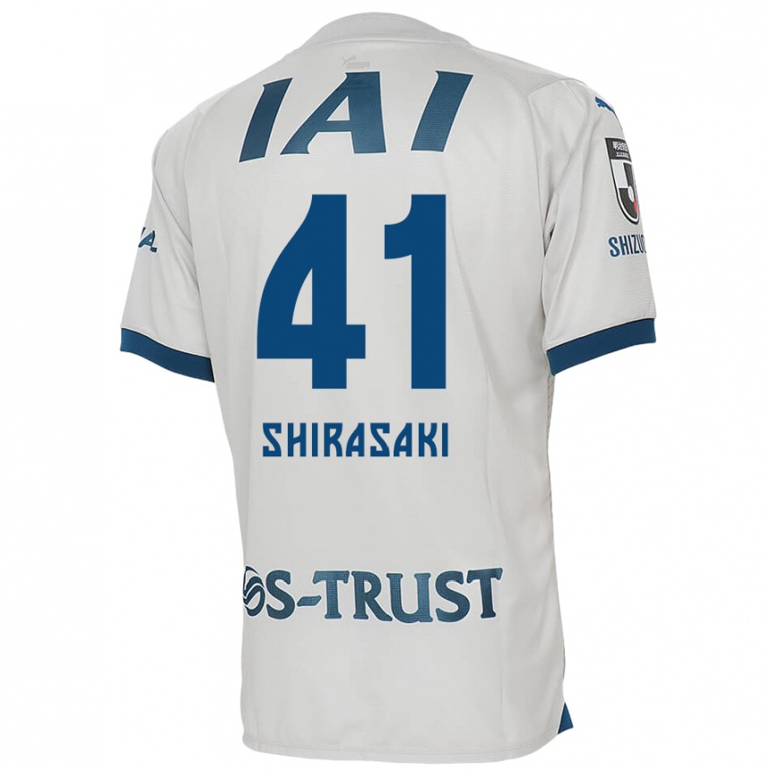 Niño Fútbol Camiseta Ryohei Shirasaki #41 Blanco Azul 2ª Equipación 2024/25 México