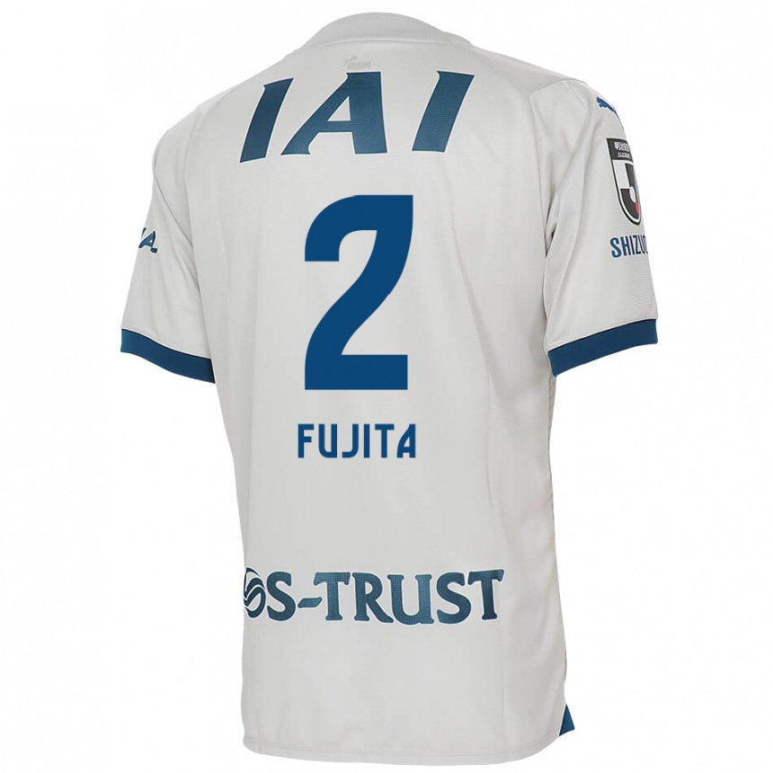 Niño Fútbol Camiseta Shunsuke Fujita #2 Blanco Azul 2ª Equipación 2024/25 México