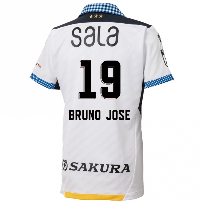 Niño Fútbol Camiseta Bruno José #19 Blanco Negro 2ª Equipación 2024/25 México