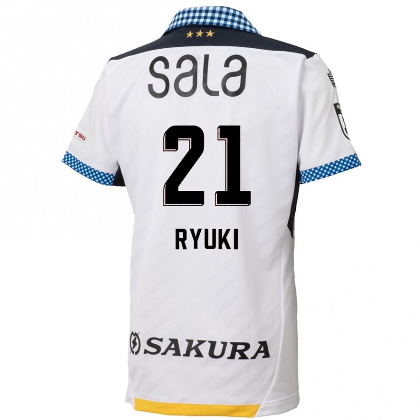 Niño Fútbol Camiseta Ryuki Miura #21 Blanco Negro 2ª Equipación 2024/25 México