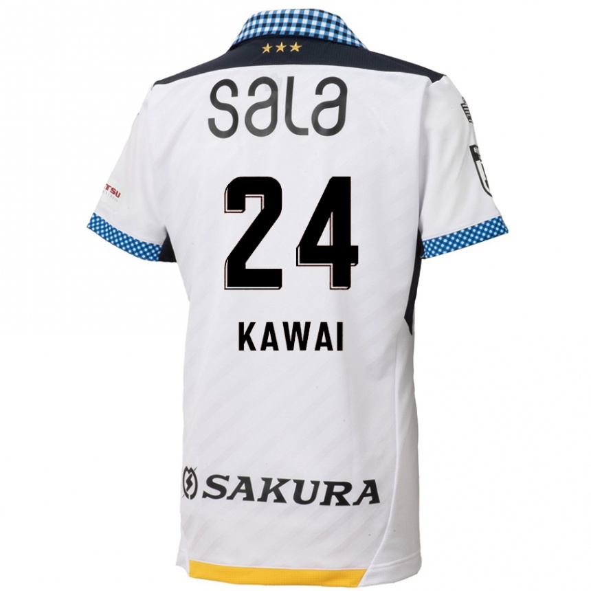 Niño Fútbol Camiseta Yuki Kawai #24 Blanco Negro 2ª Equipación 2024/25 México