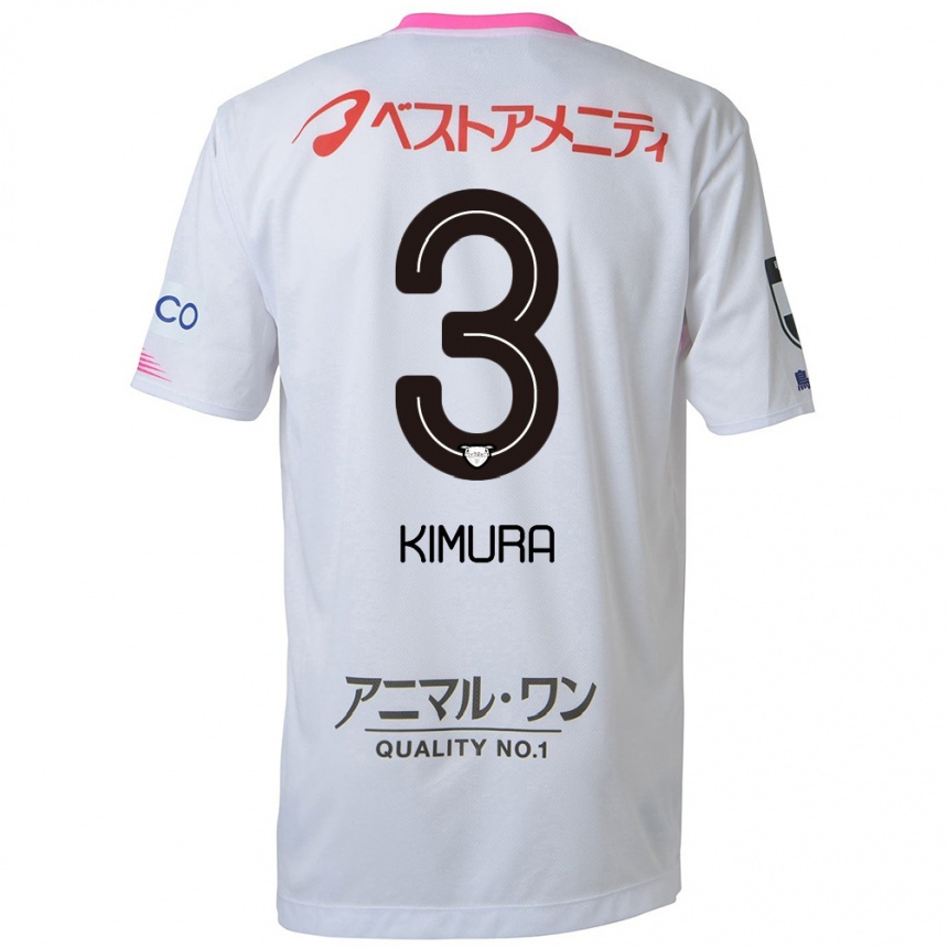 Niño Fútbol Camiseta Seiji Kimura #3 Blanco Azul Rosa 2ª Equipación 2024/25 México