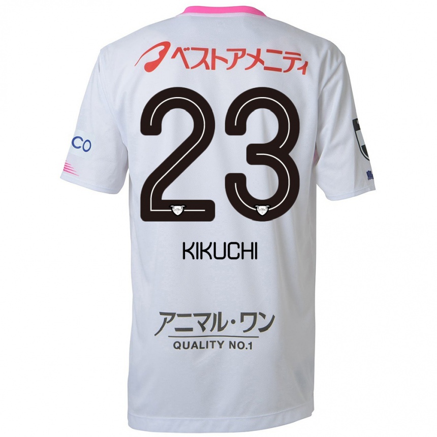 Niño Fútbol Camiseta Taichi Kikuchi #23 Blanco Azul Rosa 2ª Equipación 2024/25 México