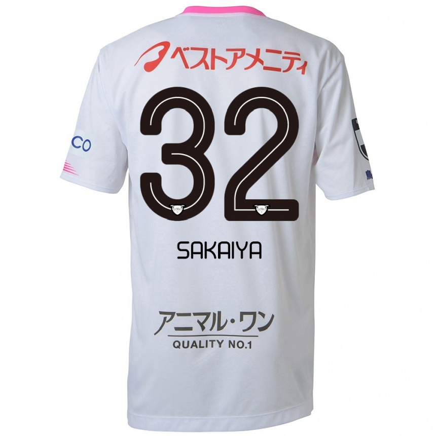 Niño Fútbol Camiseta Keisuke Sakaiya #32 Blanco Azul Rosa 2ª Equipación 2024/25 México