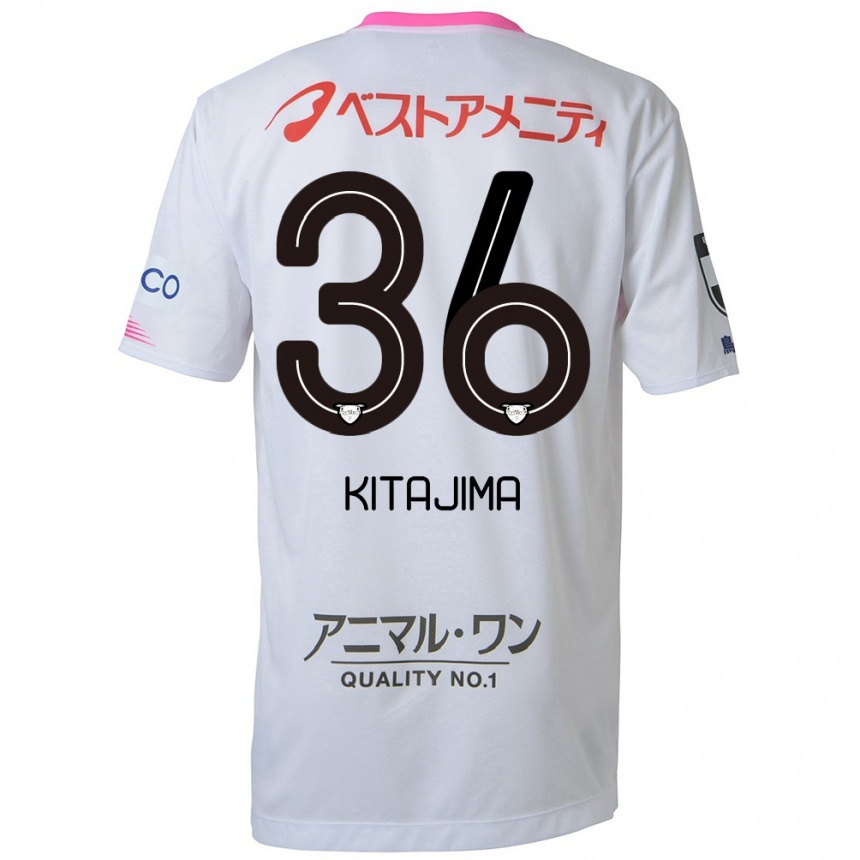 Niño Fútbol Camiseta Fumiya Kitajima #36 Blanco Azul Rosa 2ª Equipación 2024/25 México