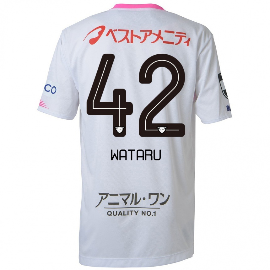 Niño Fútbol Camiseta Wataru Harada #42 Blanco Azul Rosa 2ª Equipación 2024/25 México