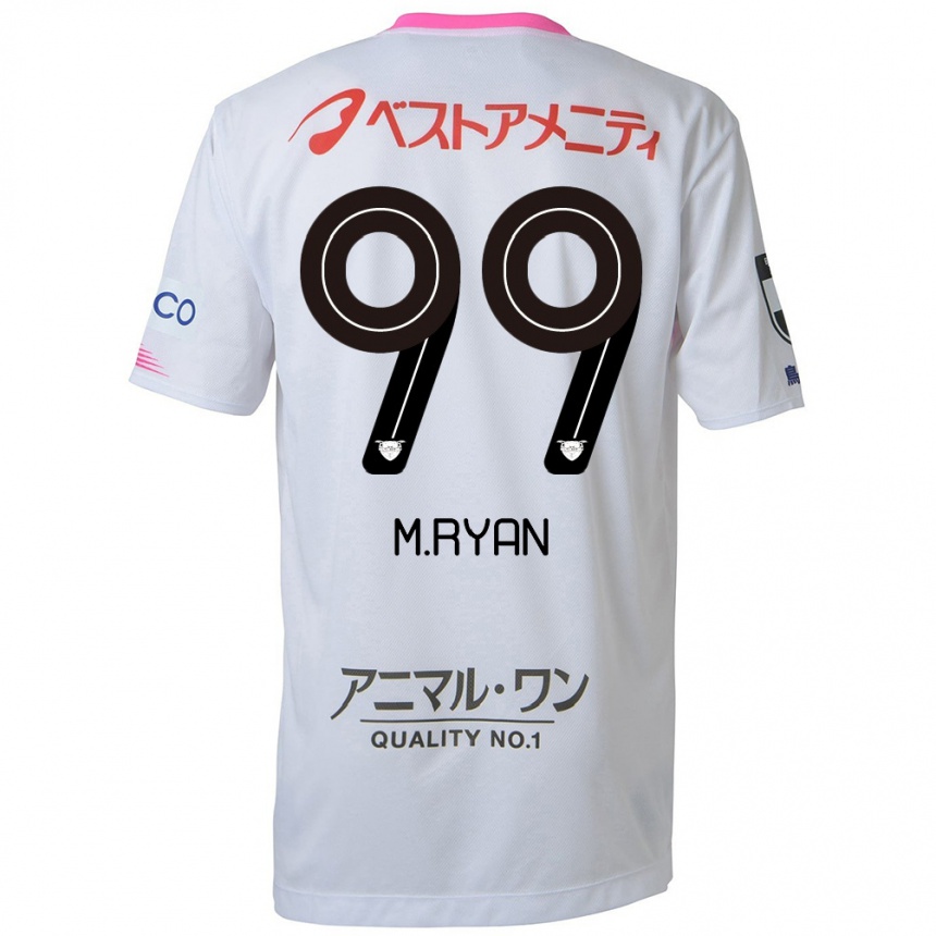 Niño Fútbol Camiseta Marcelo Ryan #99 Blanco Azul Rosa 2ª Equipación 2024/25 México