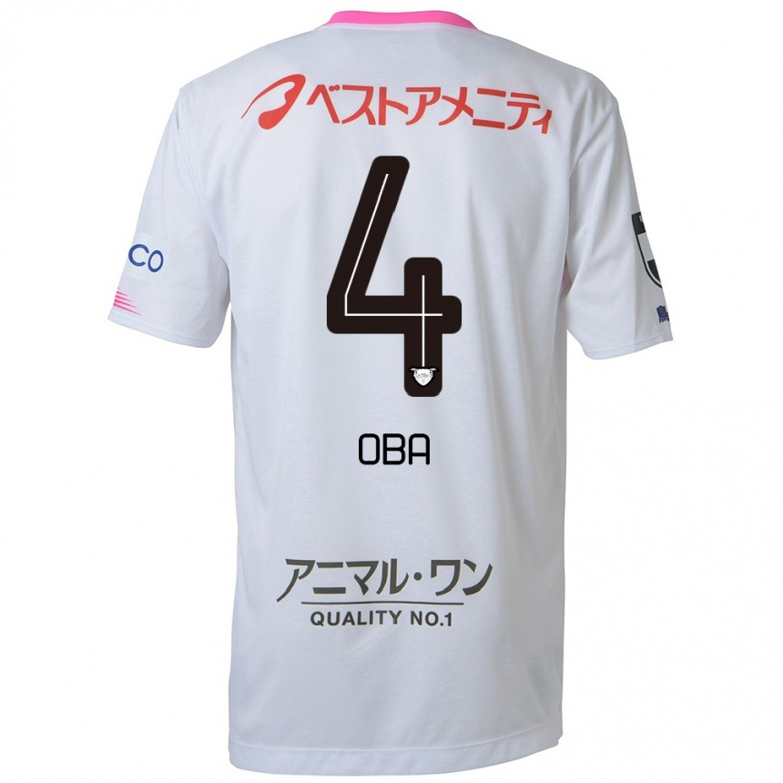 Niño Fútbol Camiseta Shotaro Oba #4 Blanco Azul Rosa 2ª Equipación 2024/25 México