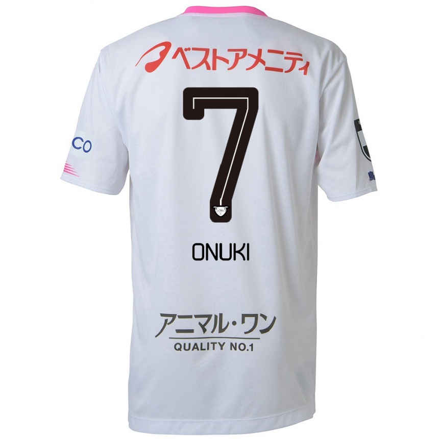 Niño Fútbol Camiseta Tentaro Onuki #7 Blanco Azul Rosa 2ª Equipación 2024/25 México