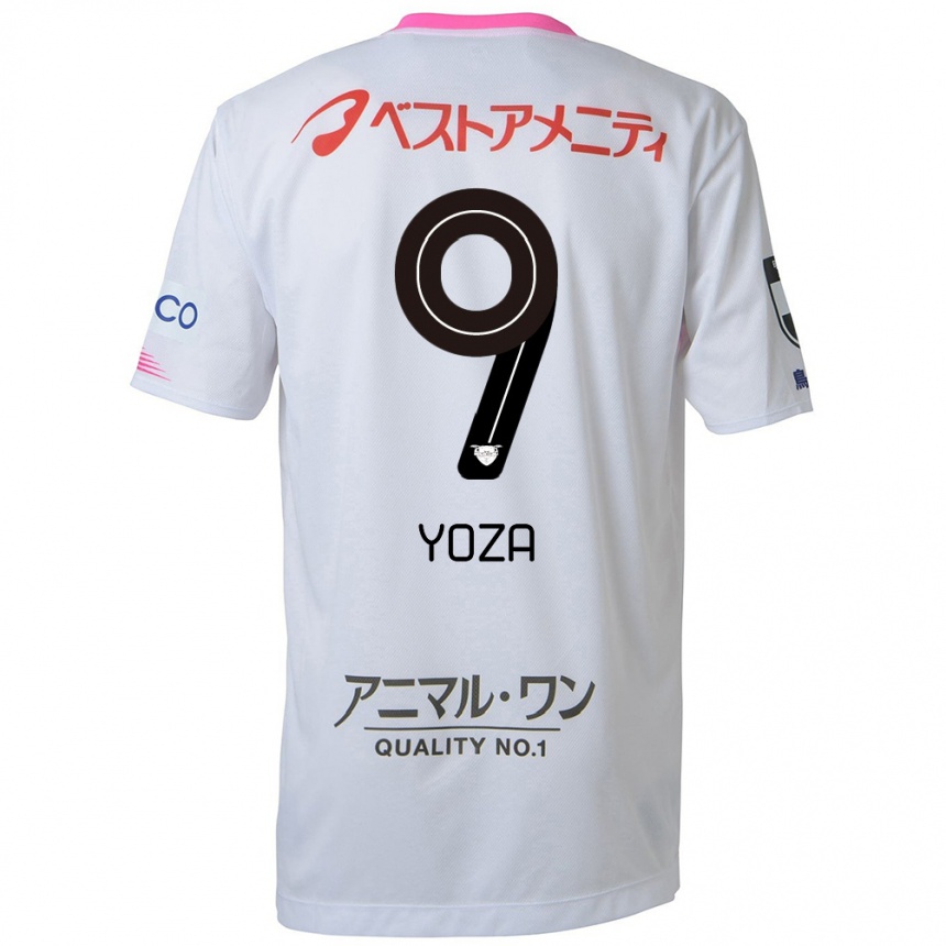 Niño Fútbol Camiseta Tomomichi Yoza #9 Blanco Azul Rosa 2ª Equipación 2024/25 México