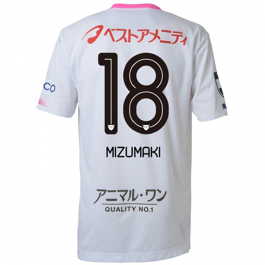 Niño Fútbol Camiseta Tokito Mizumaki #18 Blanco Azul Rosa 2ª Equipación 2024/25 México