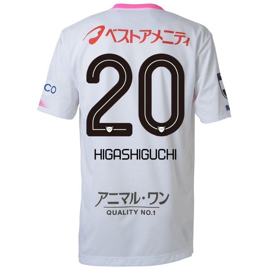 Niño Fútbol Camiseta Aitaro Higashiguchi #20 Blanco Azul Rosa 2ª Equipación 2024/25 México