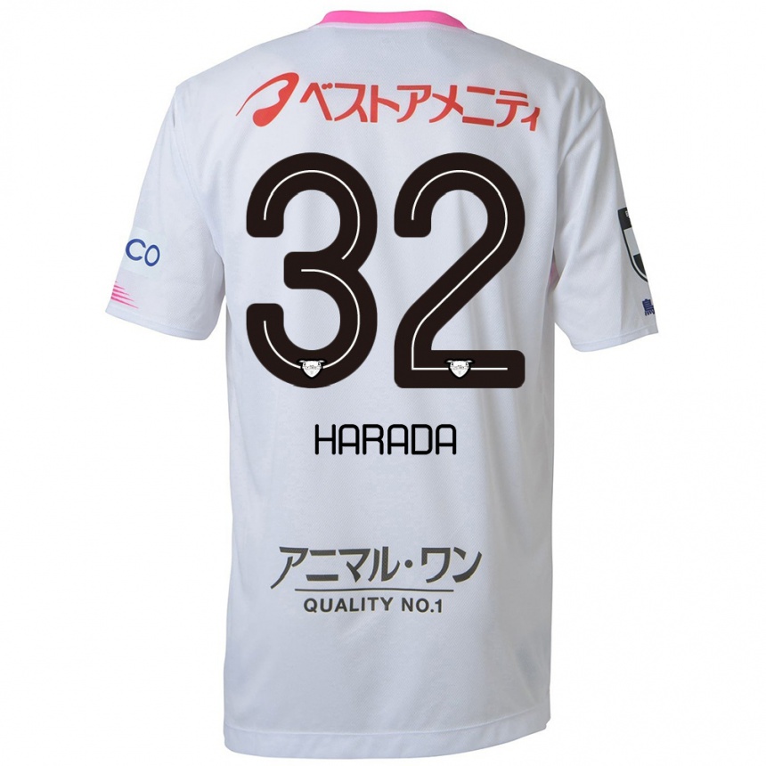 Niño Fútbol Camiseta Rentaro Harada #32 Blanco Azul Rosa 2ª Equipación 2024/25 México