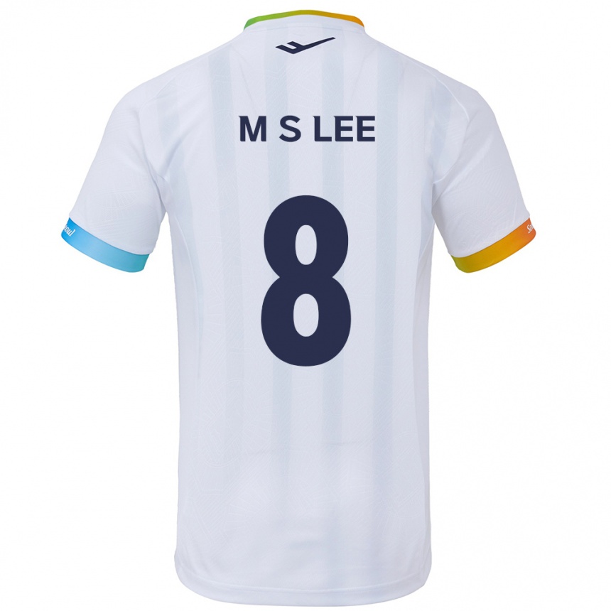 Niño Fútbol Camiseta Seung-Mo Lee #8 Blanco Azul 2ª Equipación 2024/25 México