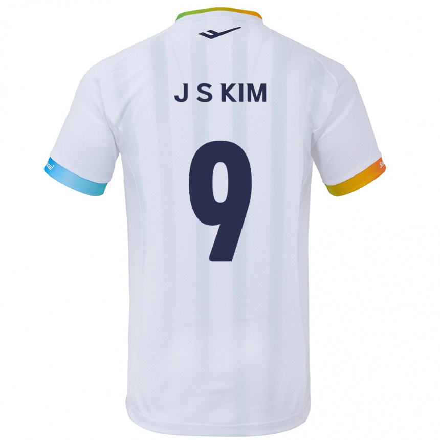 Niño Fútbol Camiseta Shin-Jin Kim #9 Blanco Azul 2ª Equipación 2024/25 México