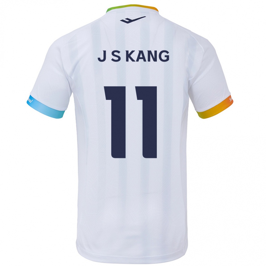 Niño Fútbol Camiseta Seong-Jin Kang #11 Blanco Azul 2ª Equipación 2024/25 México