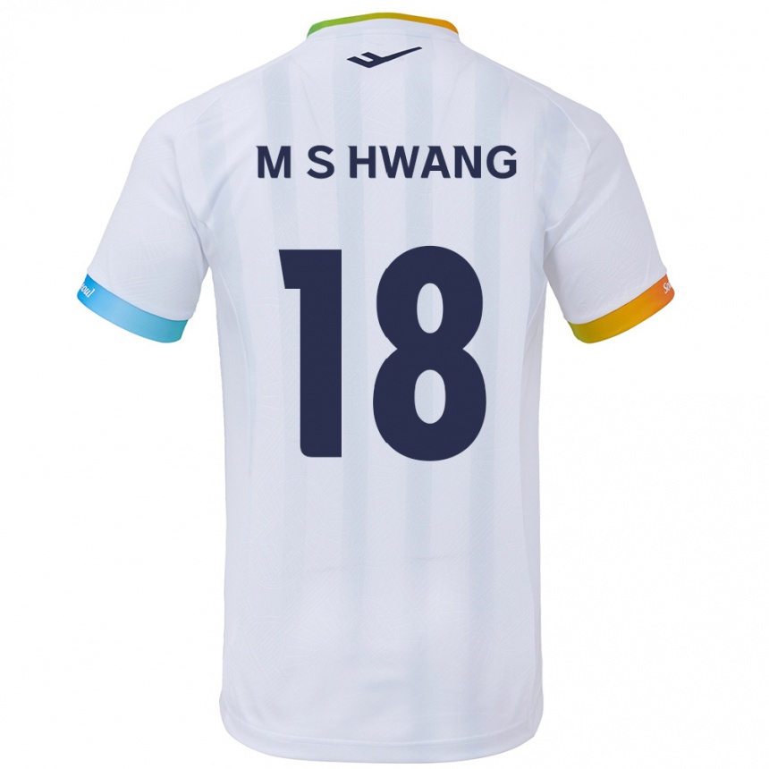 Niño Fútbol Camiseta Seong-Min Hwang #18 Blanco Azul 2ª Equipación 2024/25 México