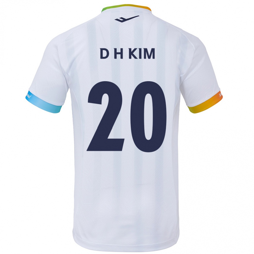 Niño Fútbol Camiseta Hyeon-Deok Kim #20 Blanco Azul 2ª Equipación 2024/25 México