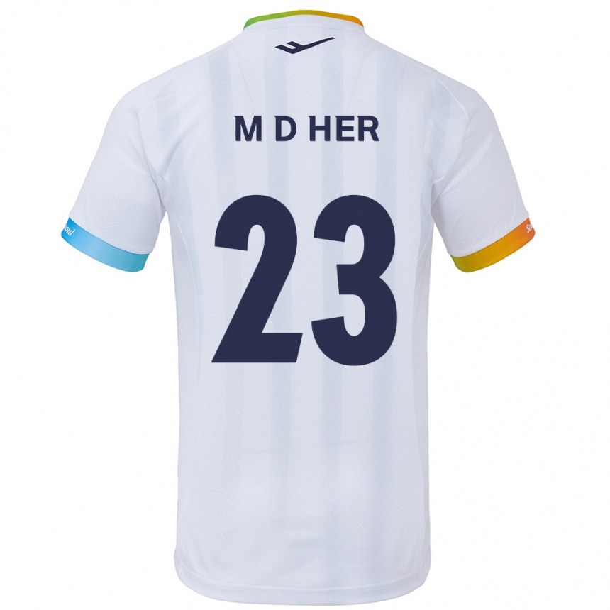 Niño Fútbol Camiseta Dong-Min Her #23 Blanco Azul 2ª Equipación 2024/25 México