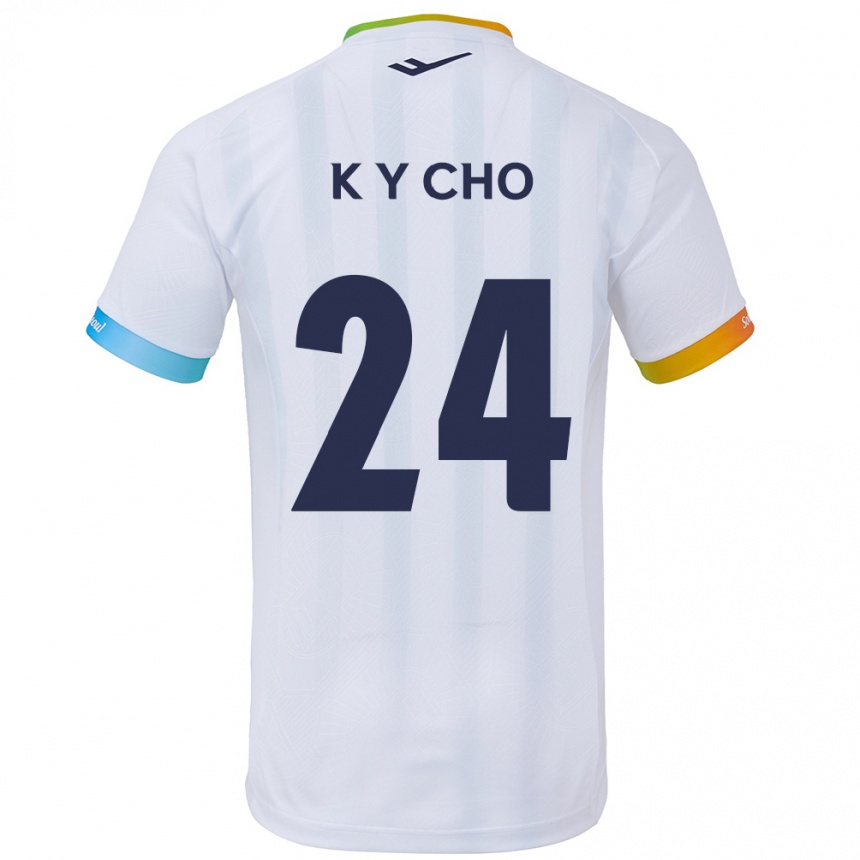 Niño Fútbol Camiseta Young-Kwang Cho #24 Blanco Azul 2ª Equipación 2024/25 México