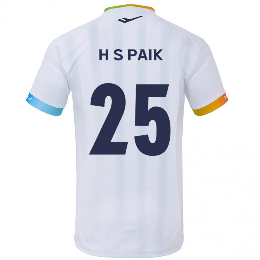 Niño Fútbol Camiseta Sang-Hoon Paik #25 Blanco Azul 2ª Equipación 2024/25 México