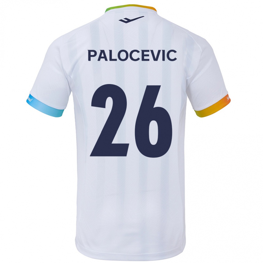 Niño Fútbol Camiseta Aleksandar Palocevic #26 Blanco Azul 2ª Equipación 2024/25 México