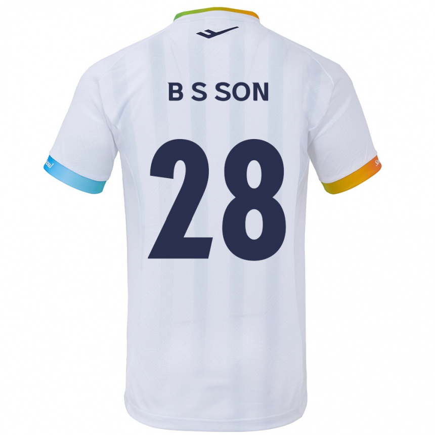 Niño Fútbol Camiseta Seung-Beom Son #28 Blanco Azul 2ª Equipación 2024/25 México