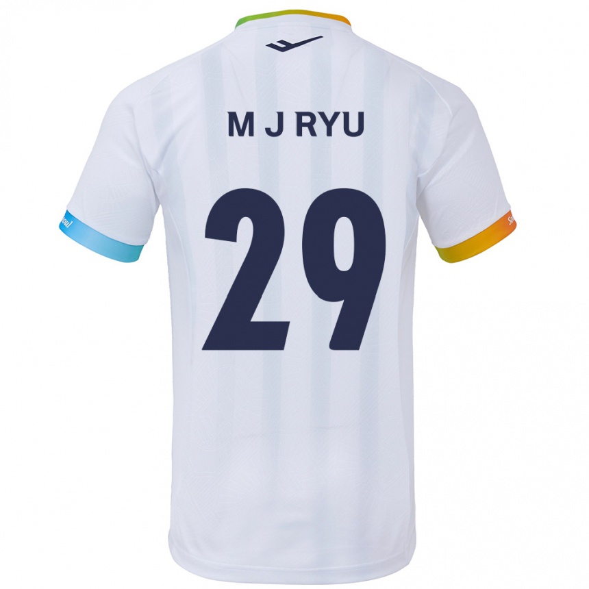 Niño Fútbol Camiseta Jae-Moon Ryu #29 Blanco Azul 2ª Equipación 2024/25 México