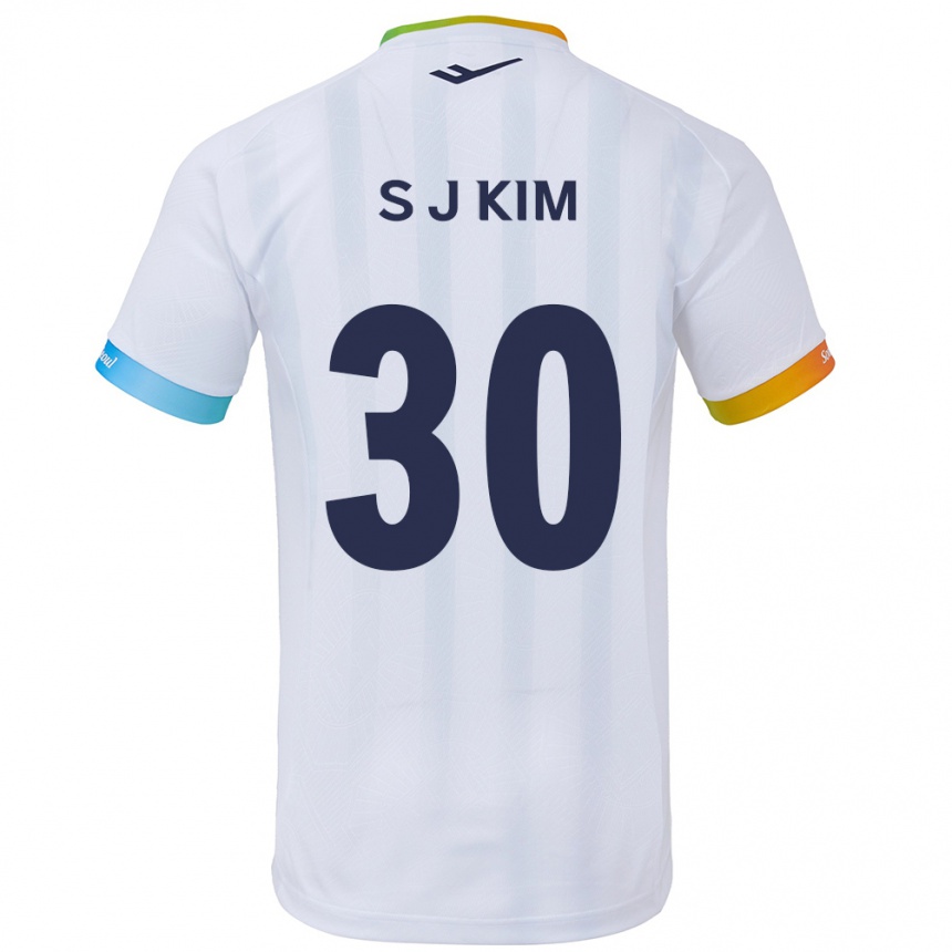 Niño Fútbol Camiseta Ju-Sung Kim #30 Blanco Azul 2ª Equipación 2024/25 México