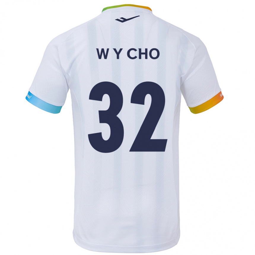 Niño Fútbol Camiseta Young-Wook Cho #32 Blanco Azul 2ª Equipación 2024/25 México