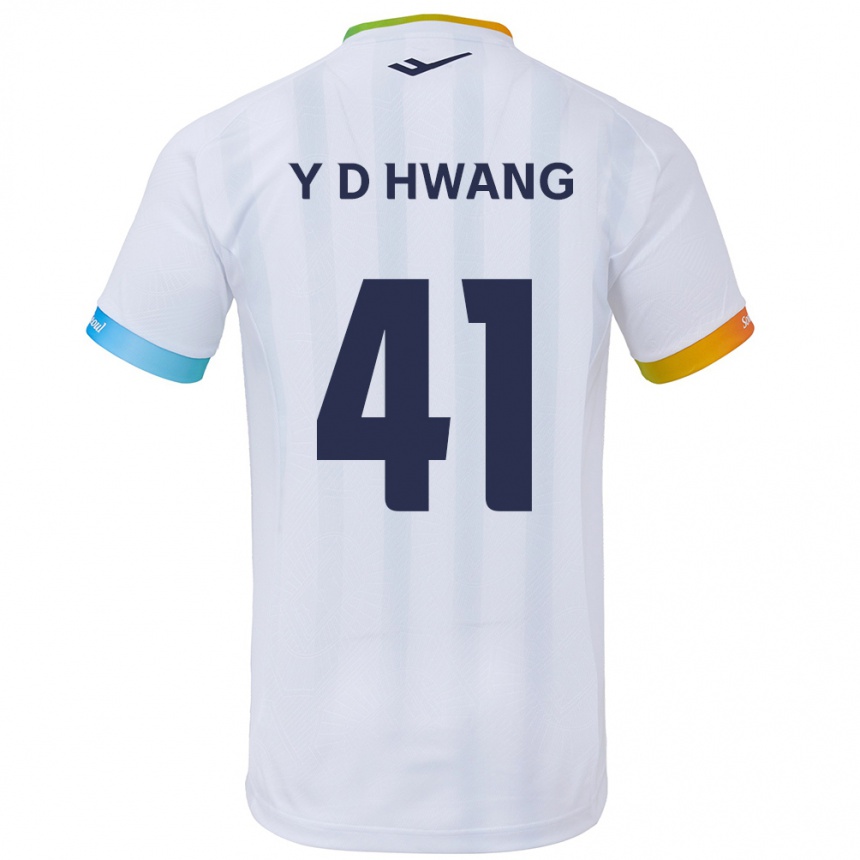 Niño Fútbol Camiseta Do-Yoon Hwang #41 Blanco Azul 2ª Equipación 2024/25 México