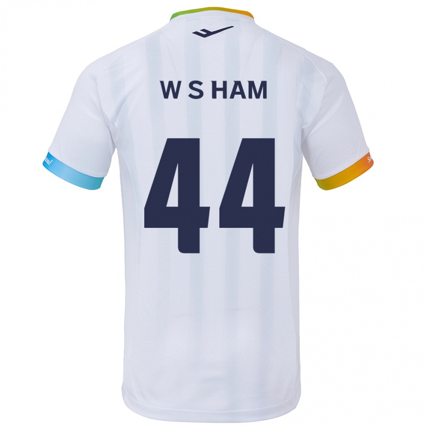 Niño Fútbol Camiseta Sun-Woo Ham #44 Blanco Azul 2ª Equipación 2024/25 México