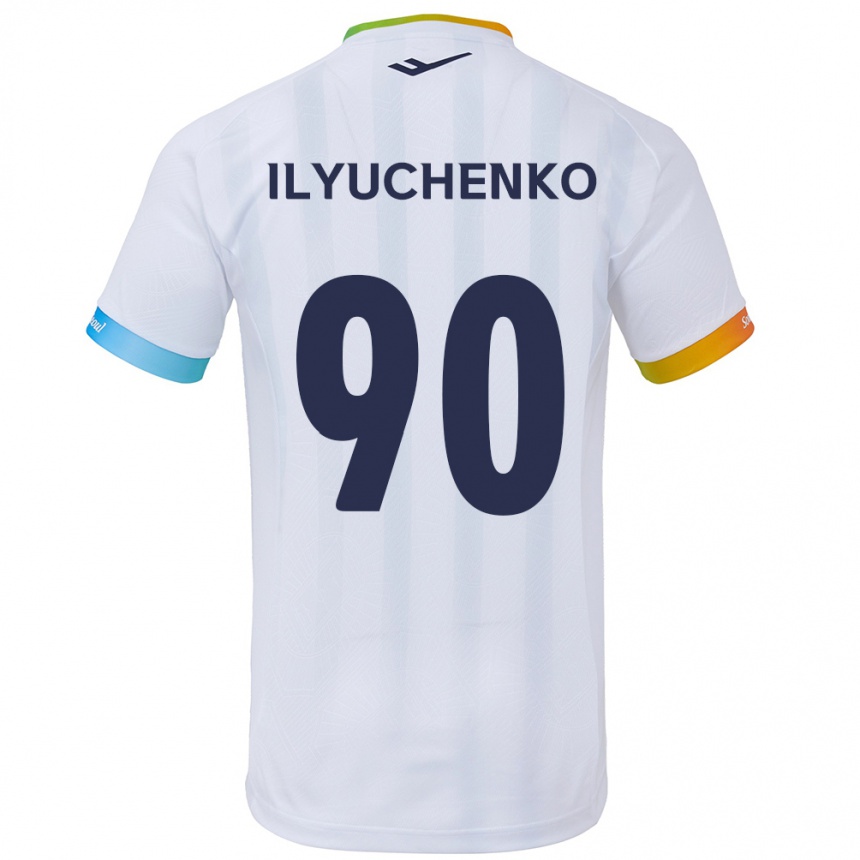 Niño Fútbol Camiseta Stanislav Ilyuchenko #90 Blanco Azul 2ª Equipación 2024/25 México