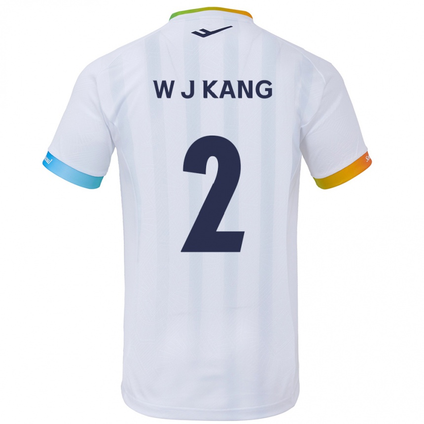 Niño Fútbol Camiseta Jae-Won Kang #2 Blanco Azul 2ª Equipación 2024/25 México