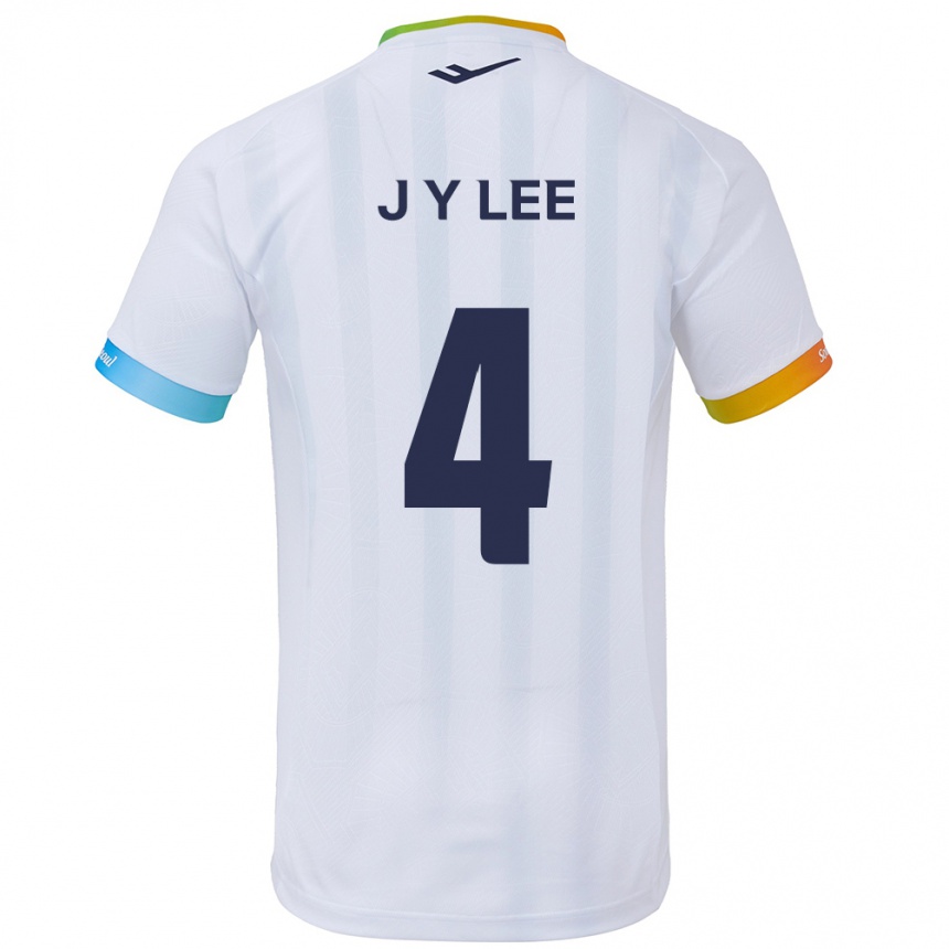 Niño Fútbol Camiseta Young-Jun Lee #4 Blanco Azul 2ª Equipación 2024/25 México