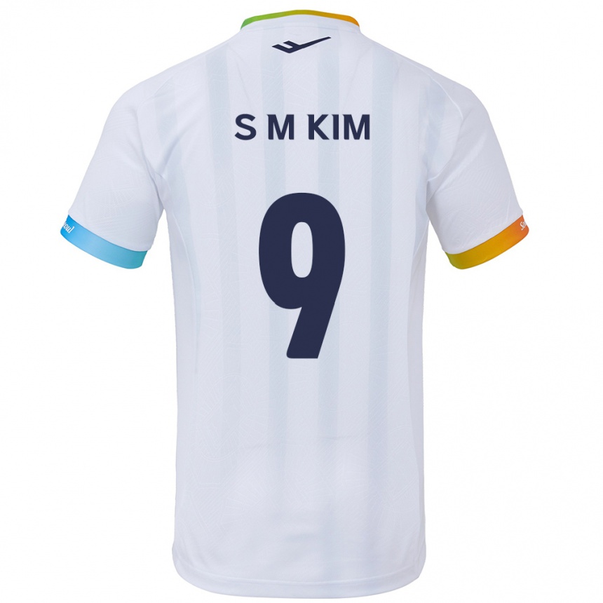 Niño Fútbol Camiseta Min-Sung Kim #9 Blanco Azul 2ª Equipación 2024/25 México